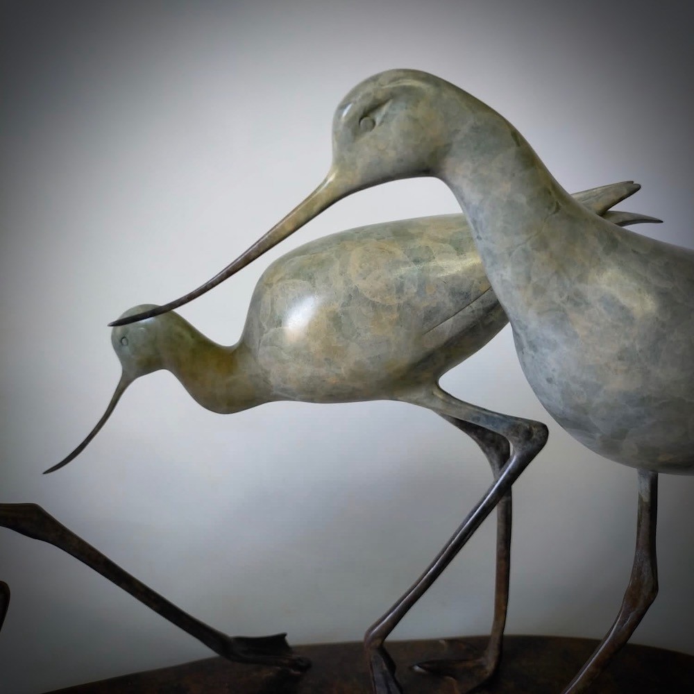 Three Walking Avocets II